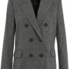 Dames Pinko | Pinko Houndstooth Pattern Blazer Zwart