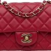 Dames Chanel | Chanel Mini Classic Lambskin Rectangular Single Flap Rood