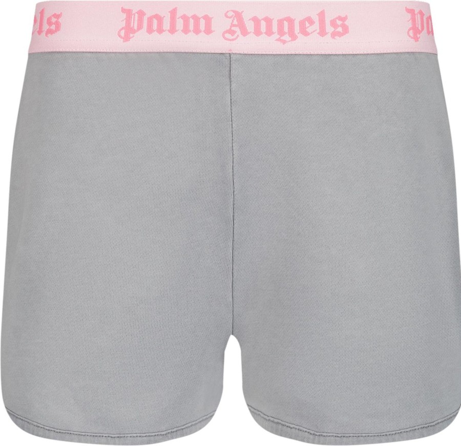 Kids Palm Angels Shorts | Palm Angels Palm Angels Kinder Meisjes Shorts Donker Grijs Grijs