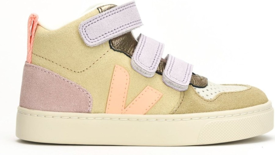 Kids Veja Sneakers | Veja V-10 Mid Almond-Peach Beige