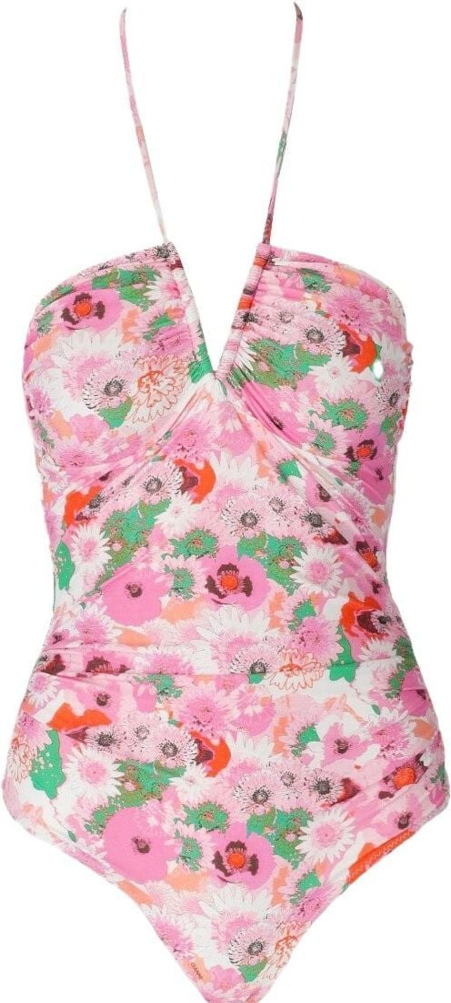 Heren Ganni | Ganni Pink Floral Swimsuit Pink Roze