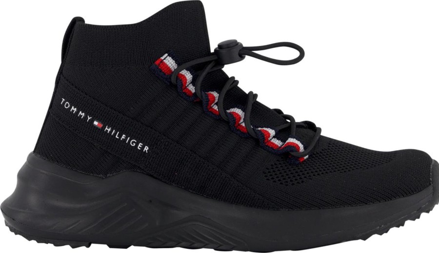 Kids Tommy Hilfiger Sneakers | Tommy Hilfiger Tommy Hilfiger Kinder Jongens Sneakers Zwart Zwart