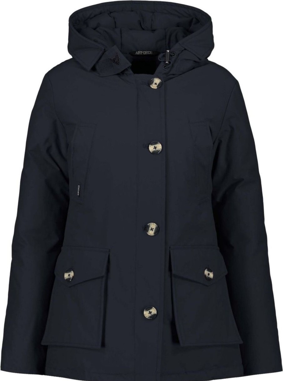 Dames Airforce | Airforce Pocket Parka Dark Navy Blue Blauw