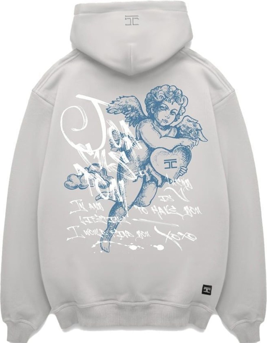 Heren JORCUSTOM | Jorcustom Loveangel Zipped Hoodie Lightgrey Grijs