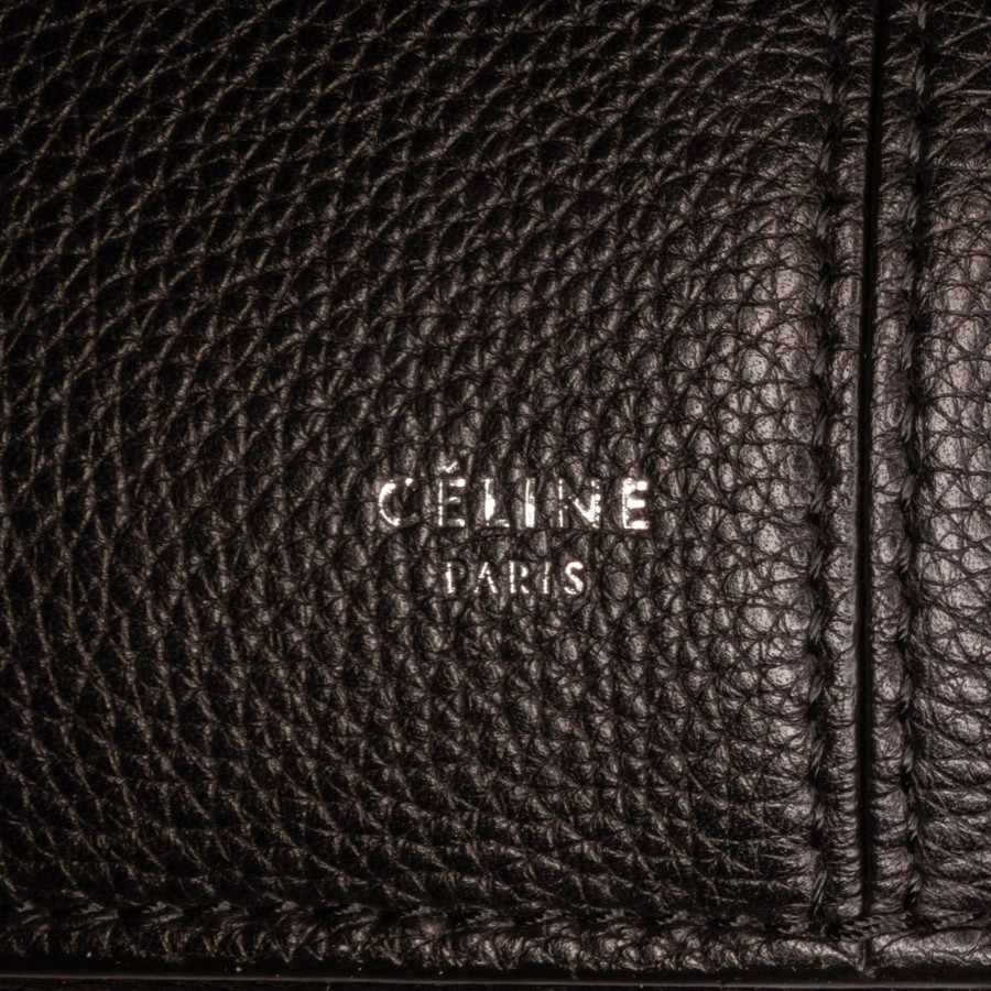 Dames Celine | Celine Leather Trifold Tote Bag Zwart