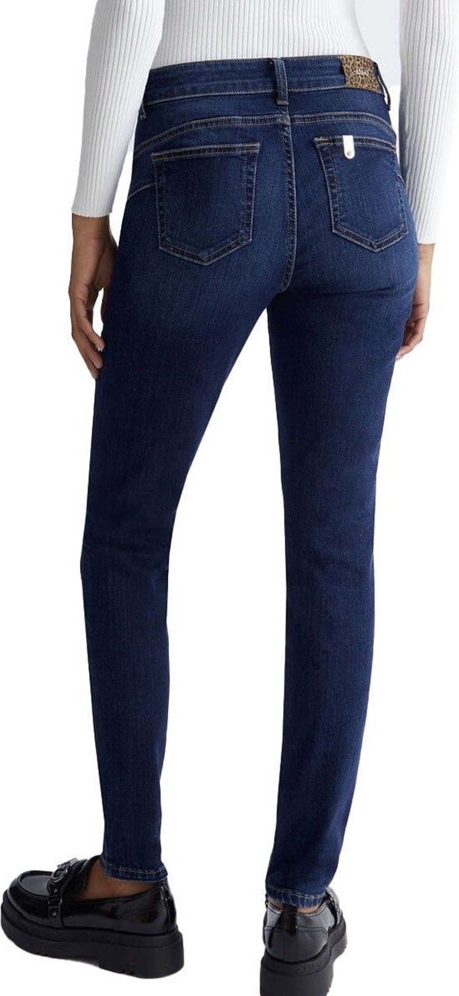 Dames Liu Jo | Liu Jo Bottom Up Denim Dark Blue Skinny Sp Blauw