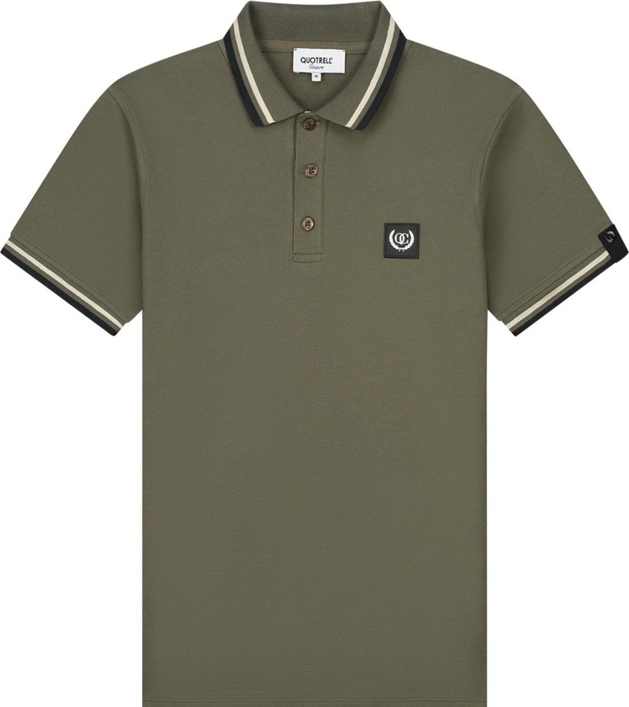 Heren Quotrell | Quotrell Quotrell Couture - Avergne Polo | Army Green/Black Groen