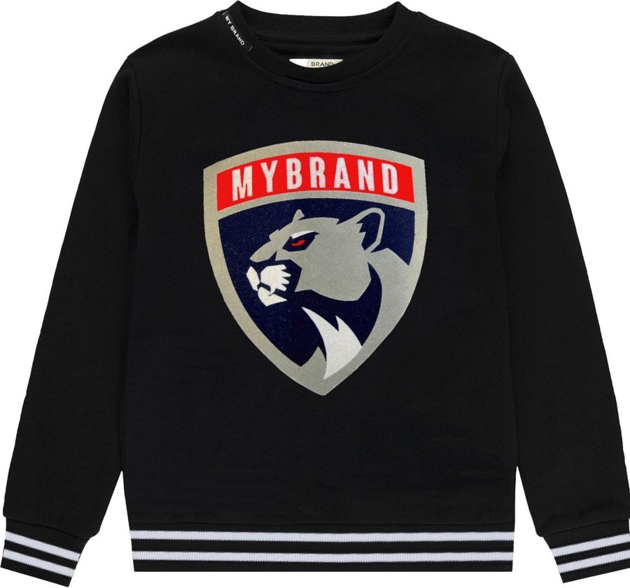 Kids My Brand Truien | My Brand Panther Striped Sweater Zwart