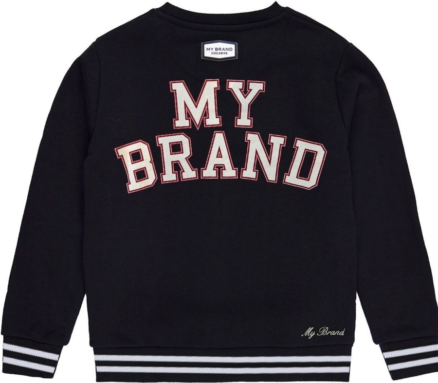 Kids My Brand Truien | My Brand Panther Striped Sweater Zwart