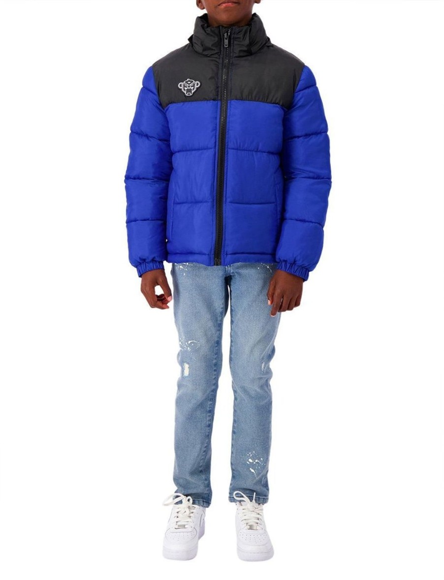 Kids Black Bananas Jassen | Black Bananas Jr Peek Puffer Jacket Blauw