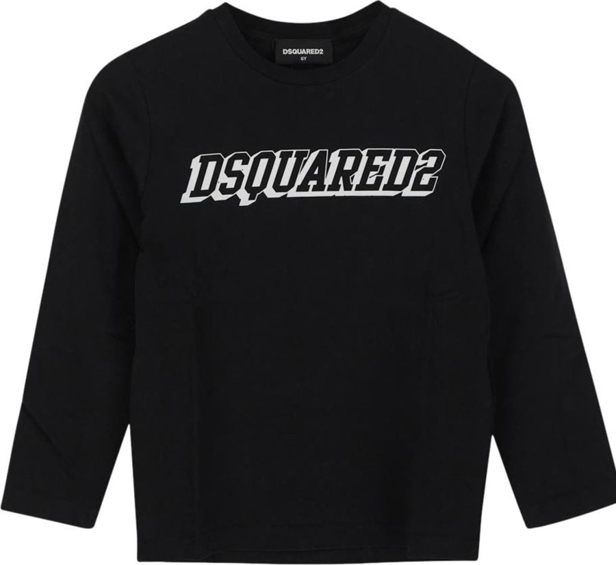 Kids Dsquared2 T-Shirts | Dsquared2 Long Sleeves T-Shirt Zwart