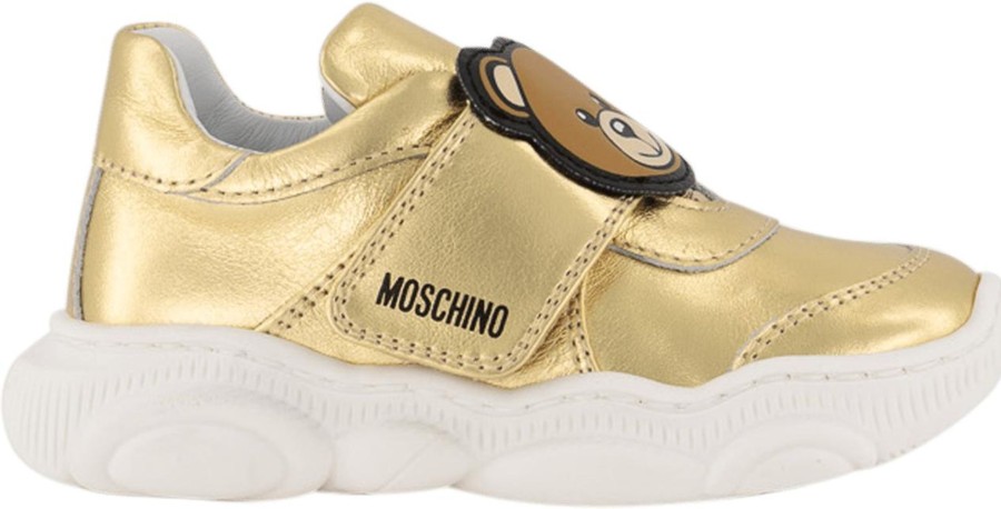 Kids Moschino Schoenen | Moschino Moschino Kinder Meisjes Sneakers Goud Metallic