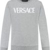 Kids Versace Truien | Versace Sweatshirt Fleece + Logo Print + Medusa Print Grijs