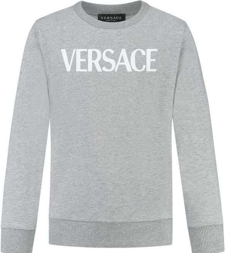 Kids Versace Truien | Versace Sweatshirt Fleece + Logo Print + Medusa Print Grijs