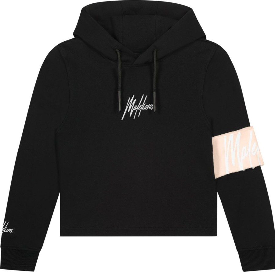 Kids Malelions Truien | Malelions Captain Crop - Black/Pink Zwart