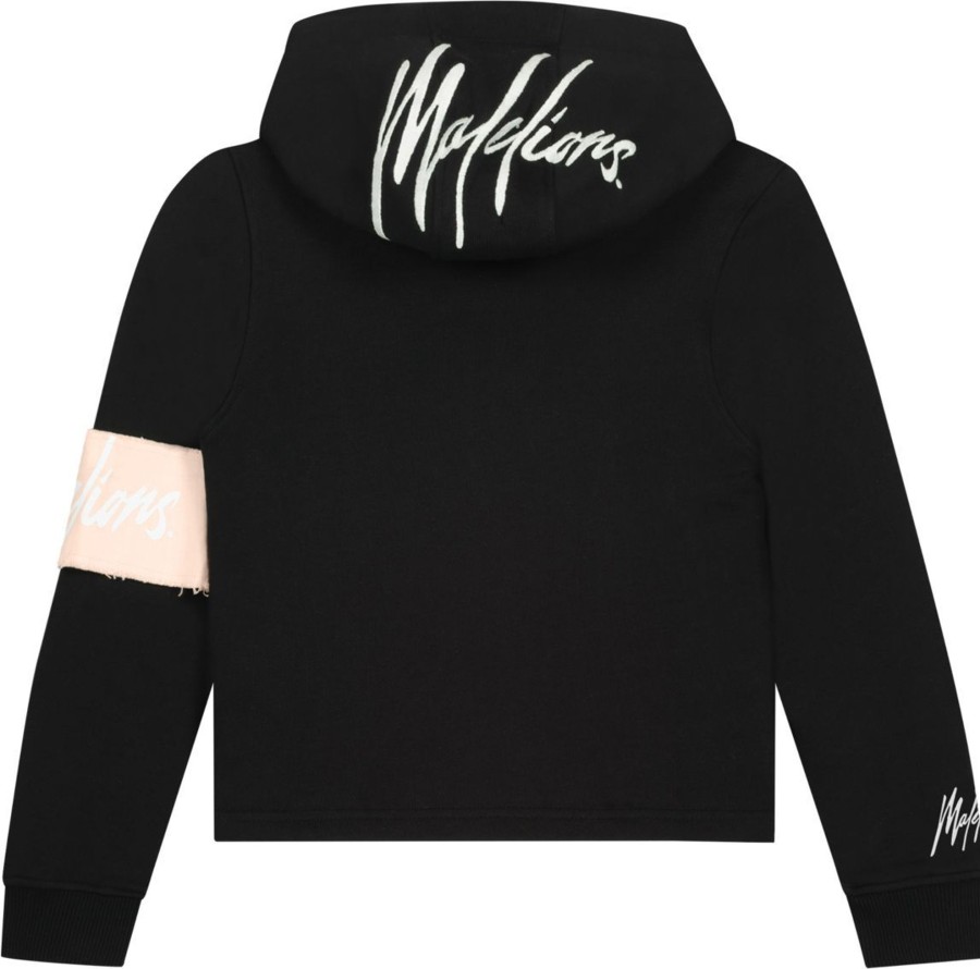 Kids Malelions Truien | Malelions Captain Crop - Black/Pink Zwart