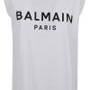 Dames Balmain | Balmain Btn Balmain Print Tank Top Wit