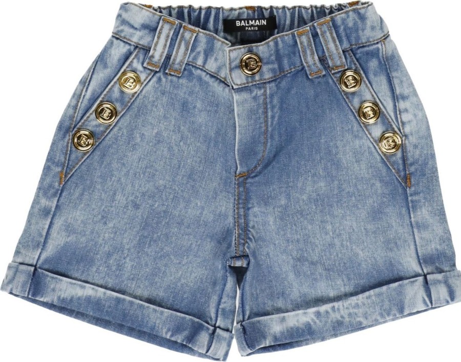 Kids Balmain Shorts | Balmain Shorts Light Light Blue Blauw