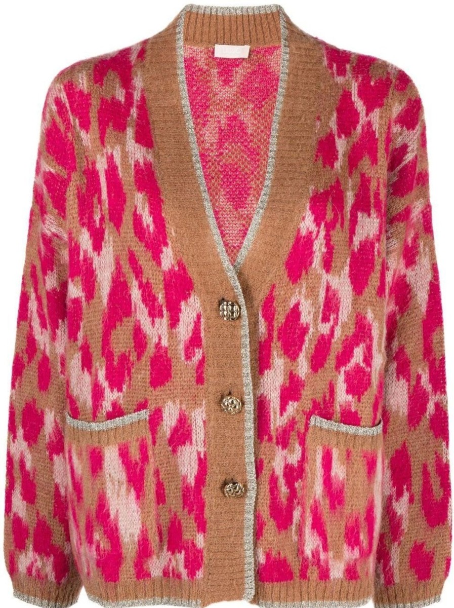 Dames Liu Jo | Liu Jo Animal Print Cardigan Glam Macula Dierenprint