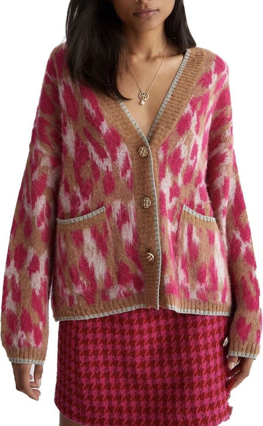 Dames Liu Jo | Liu Jo Animal Print Cardigan Glam Macula Dierenprint