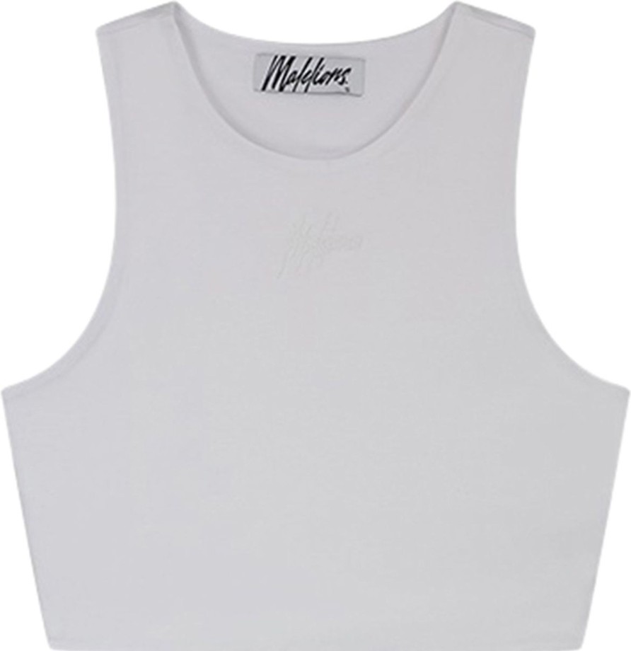 Dames Malelions | Malelions Women Signature Crop Top - White Wit