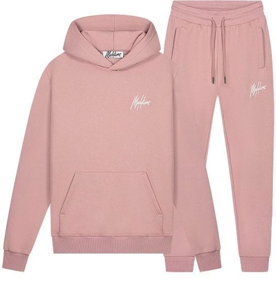 Dames Malelions | Malelions Signature Tracksuit - Mauve/White Beige