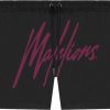 Heren Malelions | Malelions Essentials Swimshort - Black/Cherry Zwart