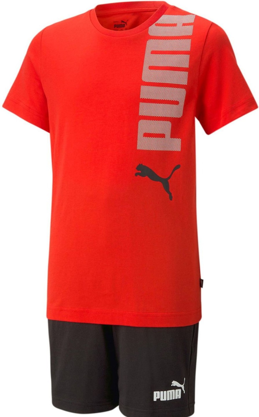 Kids Puma Sets | Puma Suit Kid Short Logolab Set 673284.11 Rood