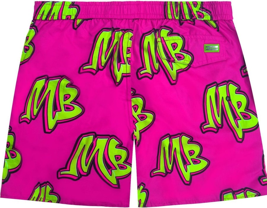 Heren My Brand | My Brand Neon Swim Capsule Swimshort Roze