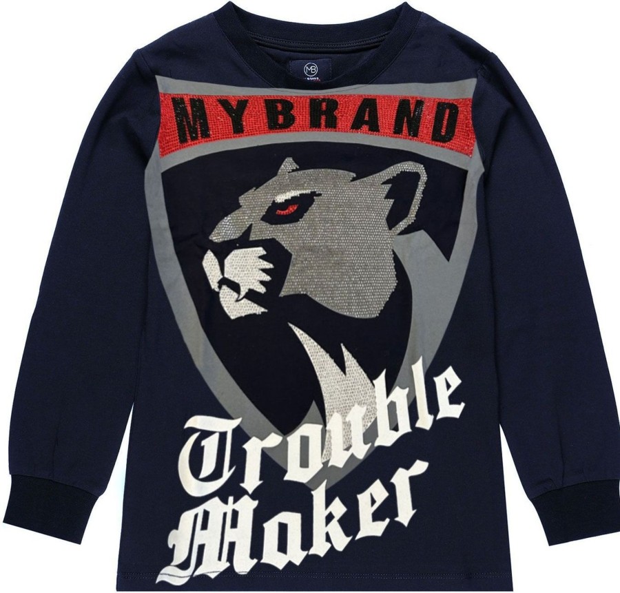 Kids My Brand T-Shirts | My Brand Panther Trouble Longsleeve Blauw