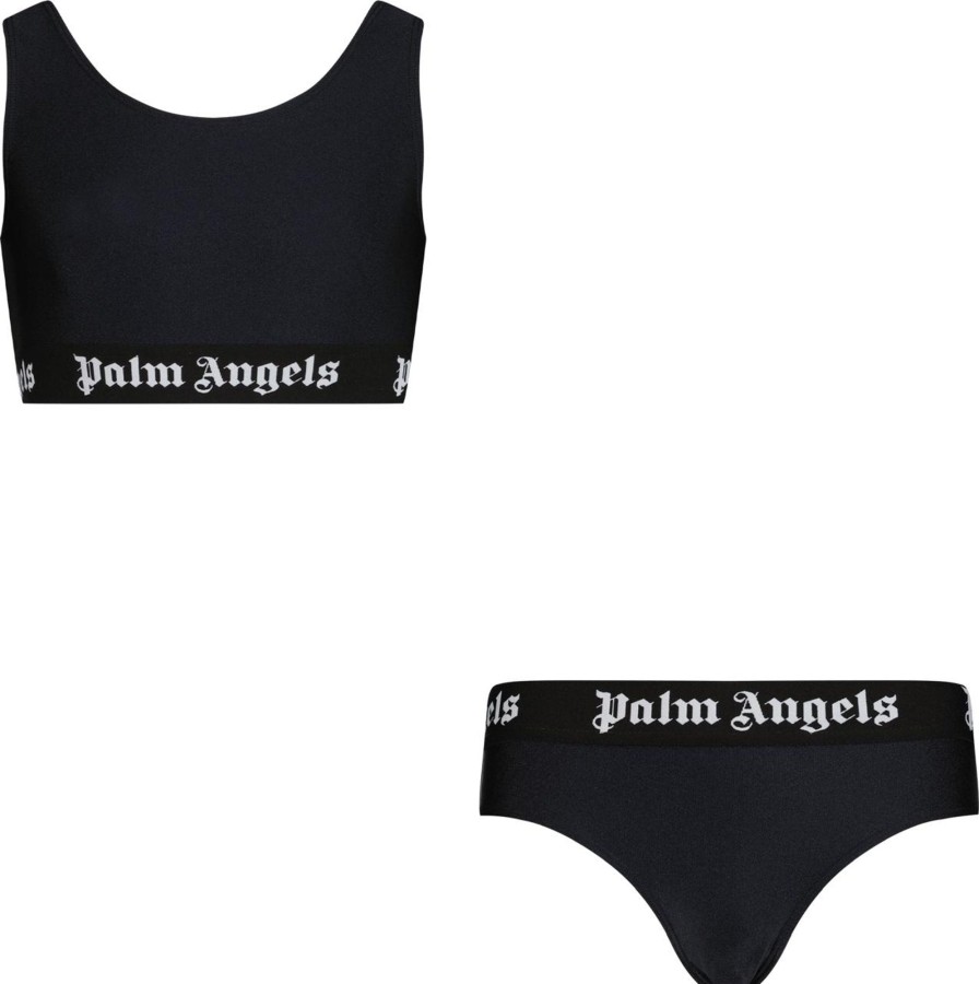 Kids Palm Angels Badkleding | Palm Angels Palm Angels Kinder Meisjes Zwemkleding Zwart Zwart