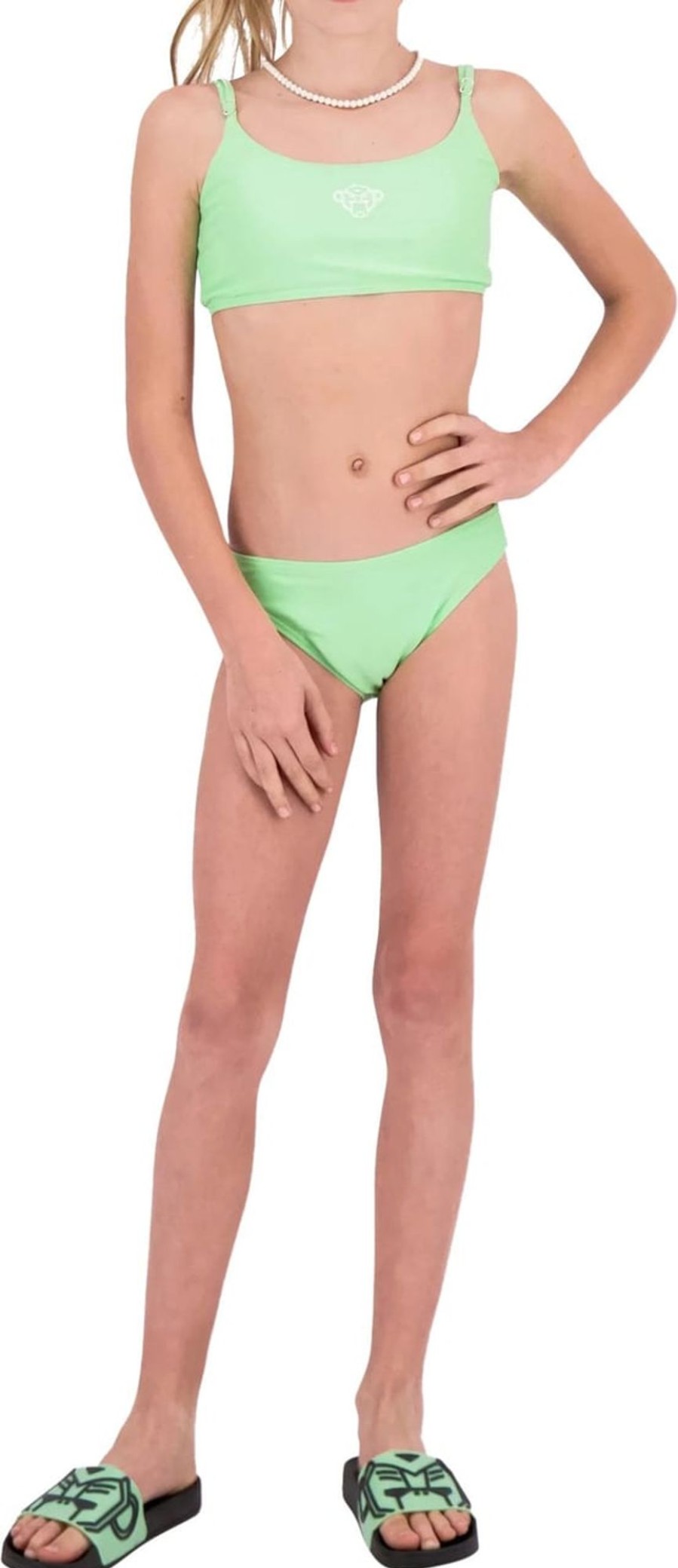 Dames Black Bananas | Black Bananas Grl Serena Bikini Meisjes Groen Beige