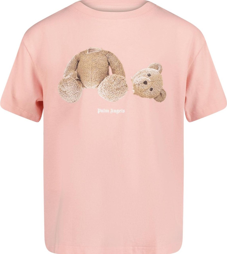 Kids Palm Angels Tops | Palm Angels Palm Angels Kinder Meisjes T-Shirt Licht Roze Roze