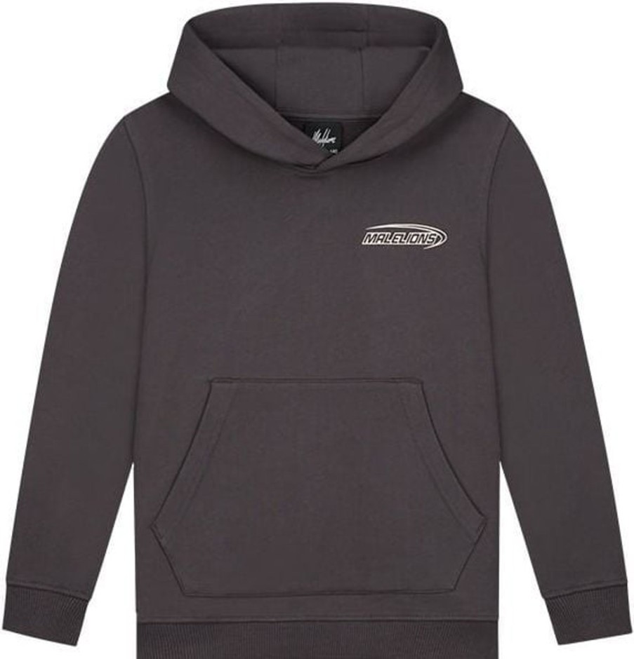 Kids Malelions Truien | Malelions Layered Hoodie - Iron Grey Grijs