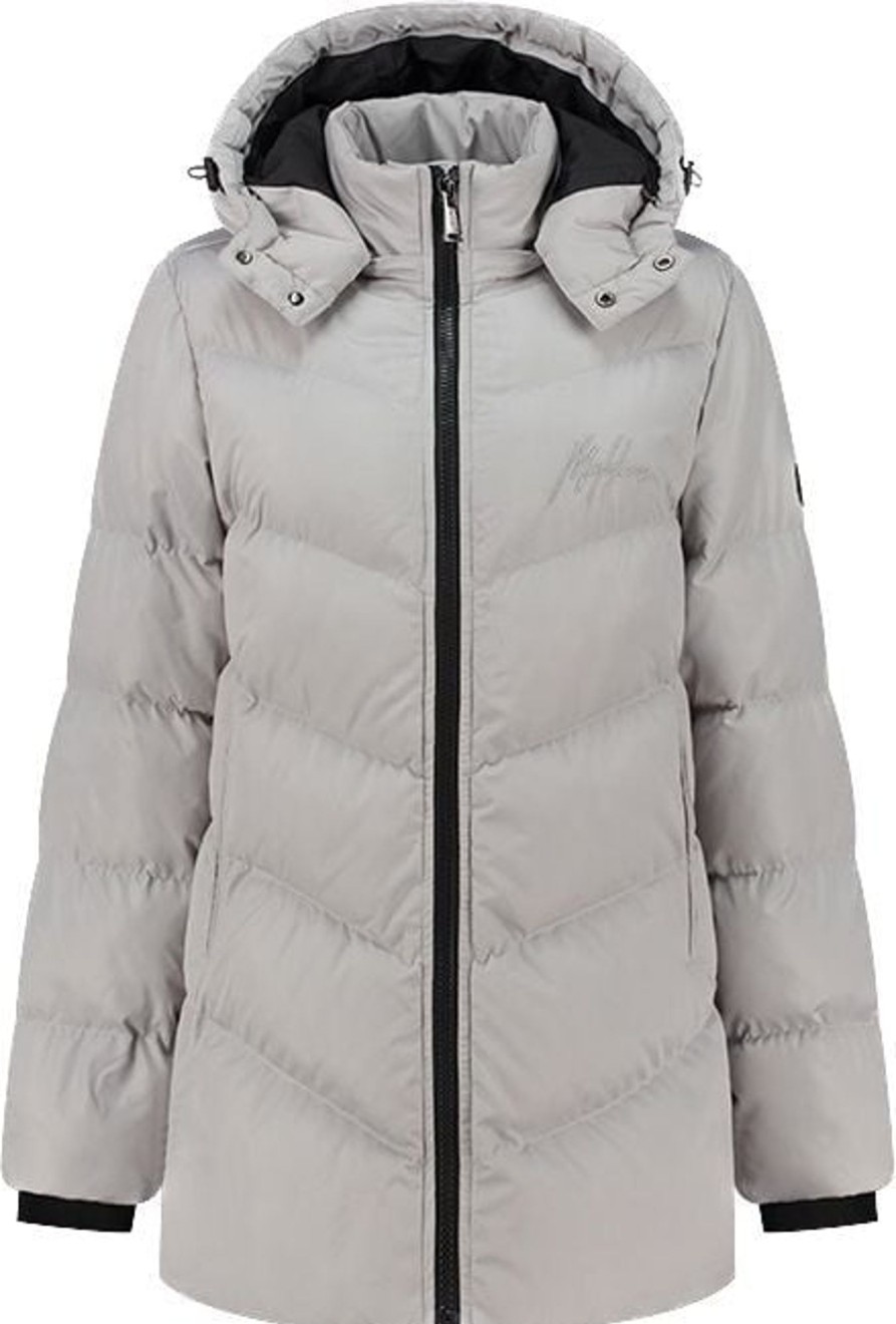 Dames Malelions | Malelions Signature Mid-Length Puffer - Grey Grijs