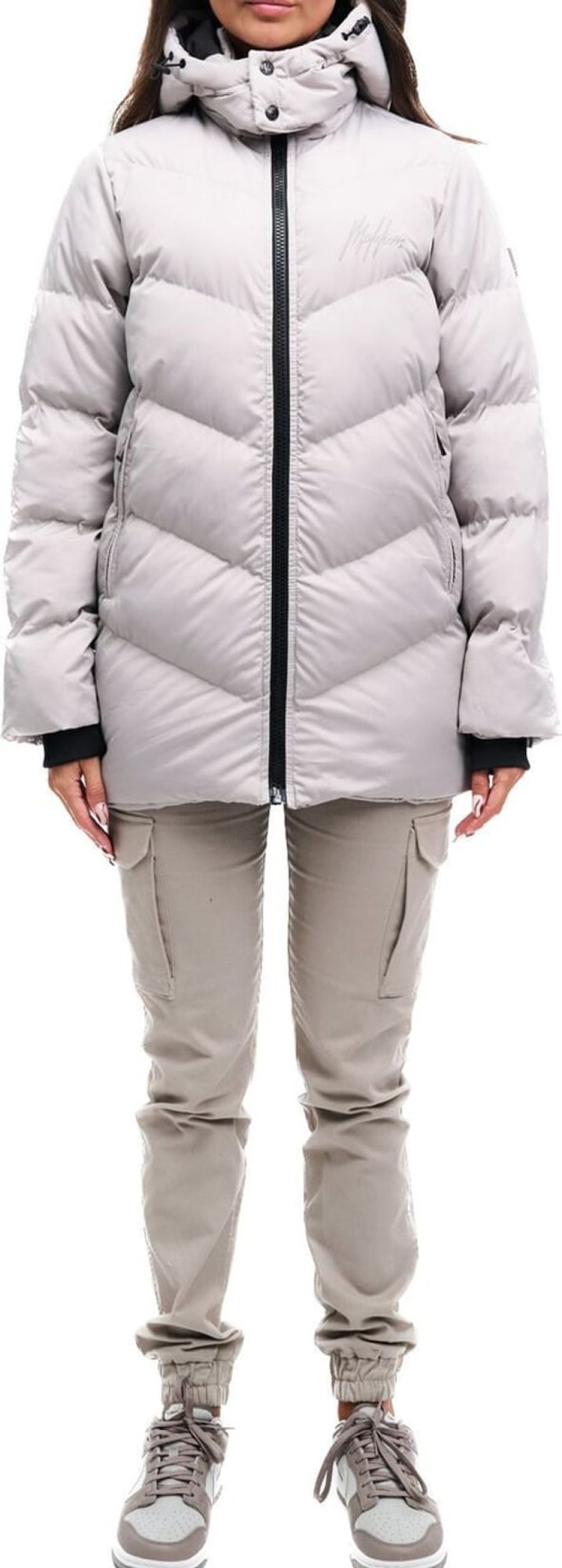 Dames Malelions | Malelions Signature Mid-Length Puffer - Grey Grijs