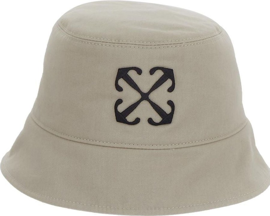 Dames OFF-WHITE | Off-White Drill Arrow Reversible Bucket Hat Beige