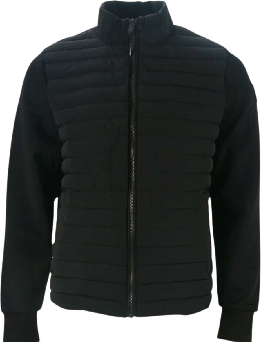 Heren Moose Knuckles | Moose Knuckles Realwood Hybrid Bomber Zwart