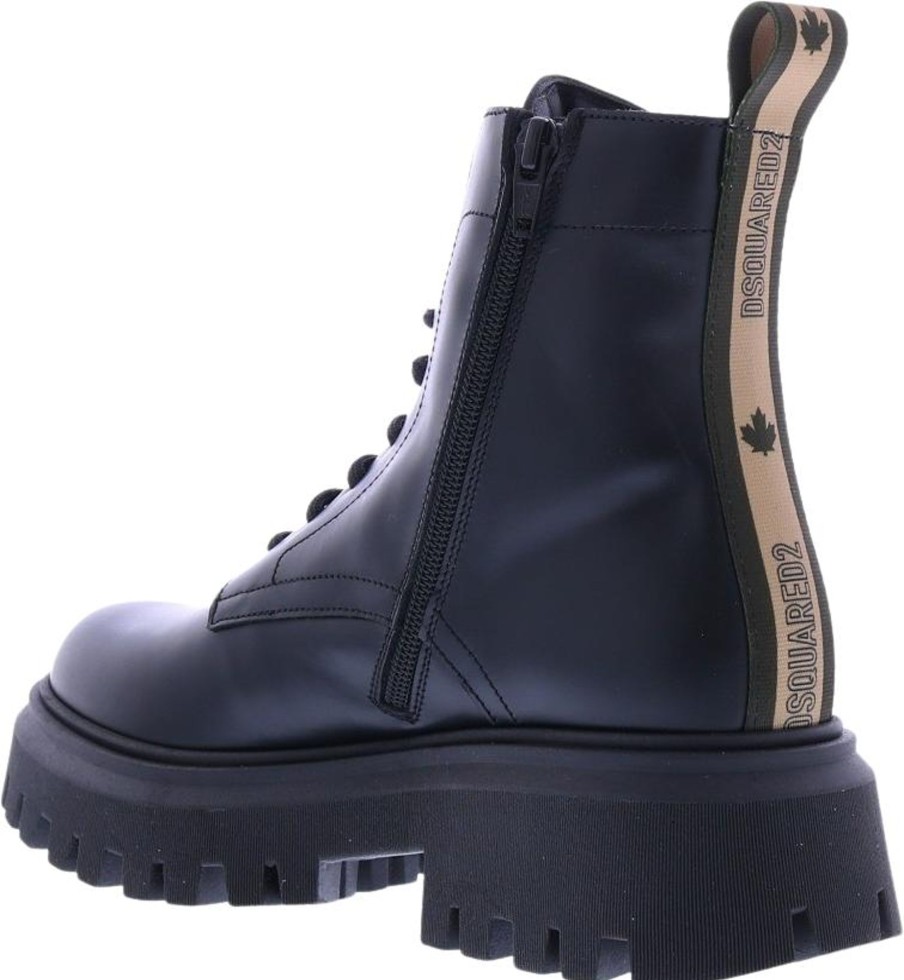 Kids Dsquared2 Laarzen | Dsquared2 Combat Ankle Boots Zwart