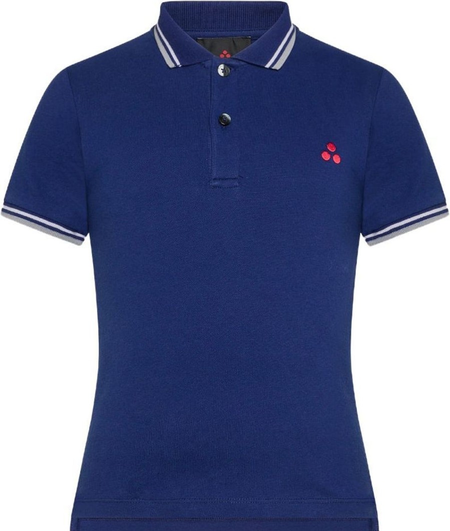 Kids Peuterey Tops | Peuterey New Medinilla Str Kid - Stretchkatoen Polo Met Korte Mouwen Blauw