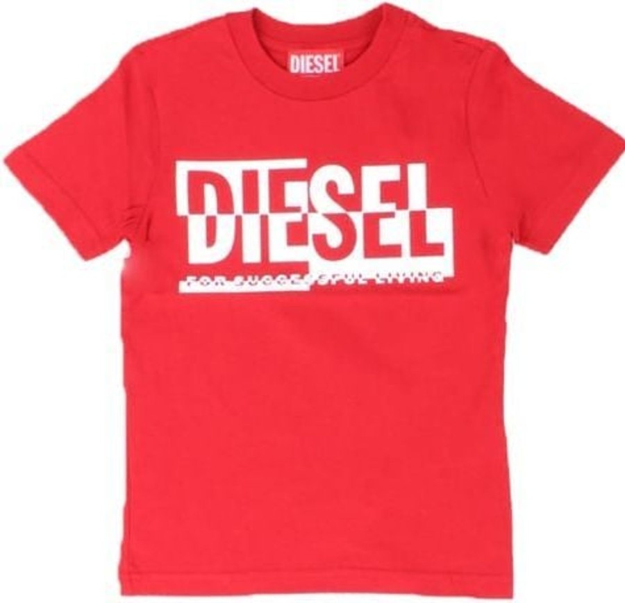 Kids Diesel T-Shirts | Diesel T-Shirts And Polos Red Rood