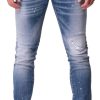 Heren My Brand | My Brand Orange And White Spots Jeans Blauw