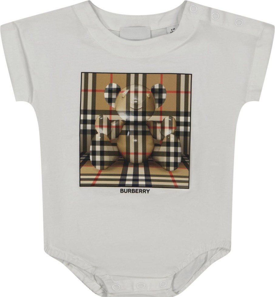 Kids Burberry Rompers | Burberry Burberry Unisex Romper Wit Wit