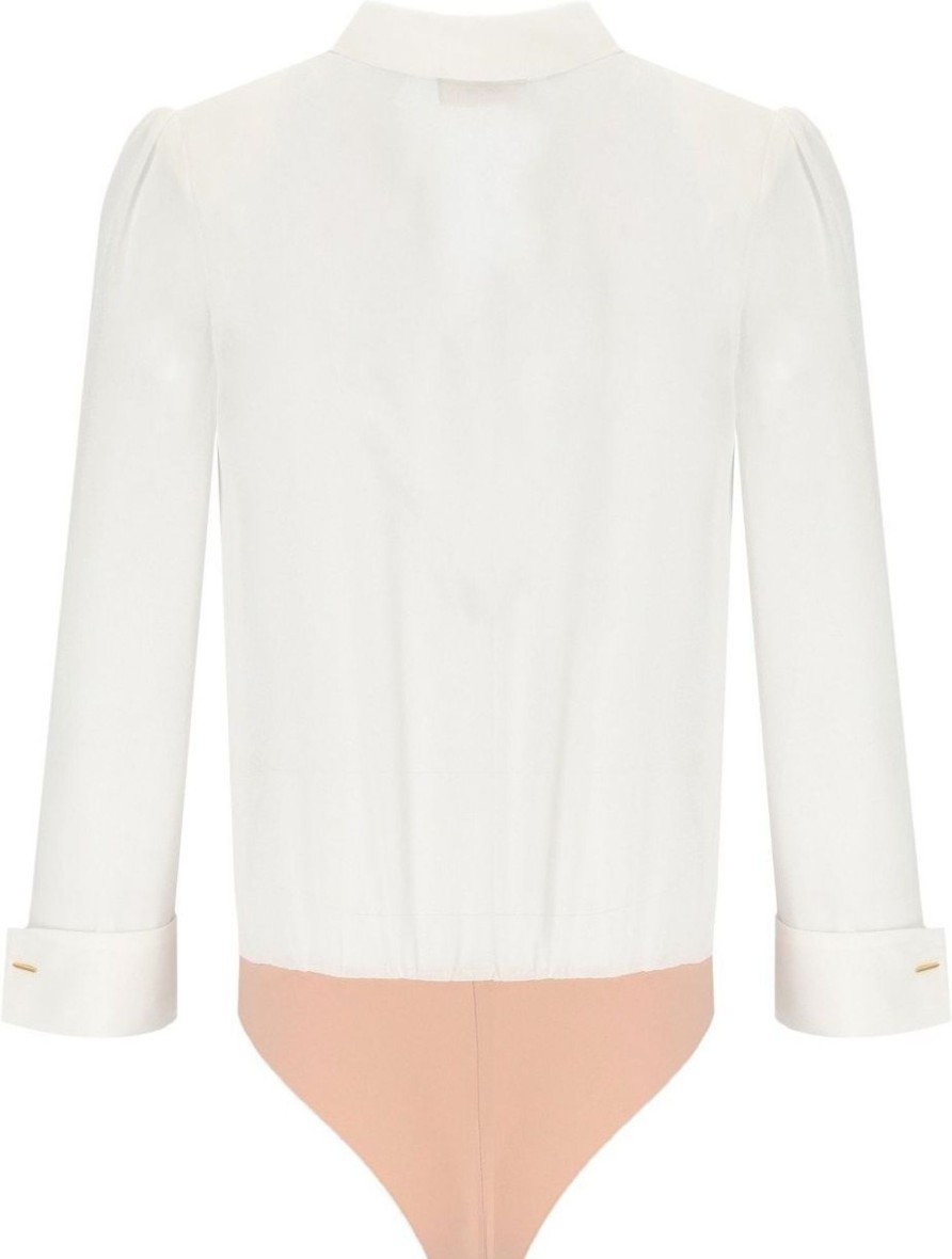 Heren Elisabetta Franchi | Elisabetta Franchi Ivory Bodysuit Shirt Beige Beige