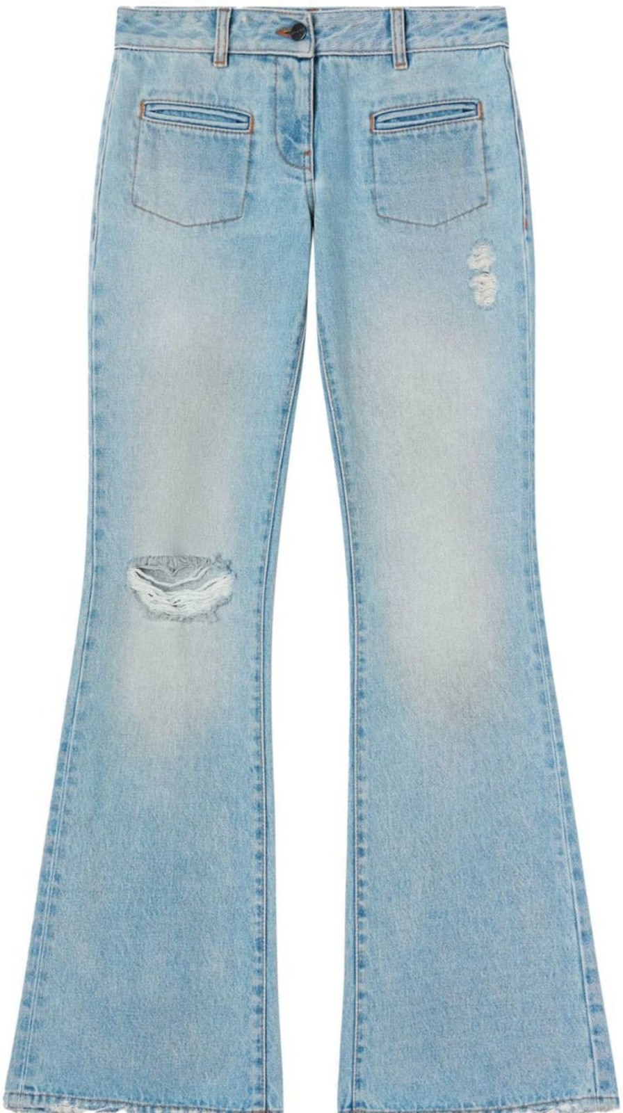 Dames Palm Angels | Palm Angels Low-Rise Bootcut Jeans Blauw