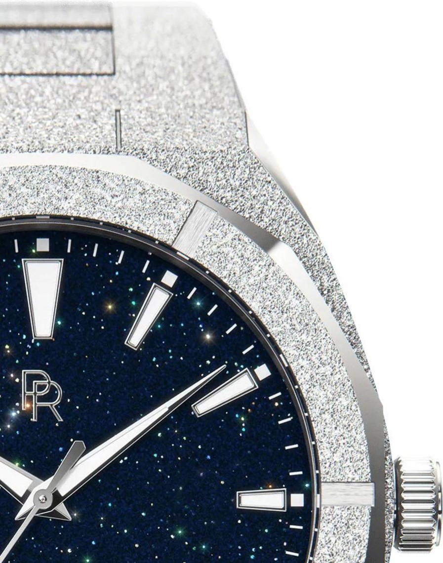 Heren Paul Rich | Paul Rich Frosted Star Dust Silver Fsd05-42 Horloge 42 Mm Blauw