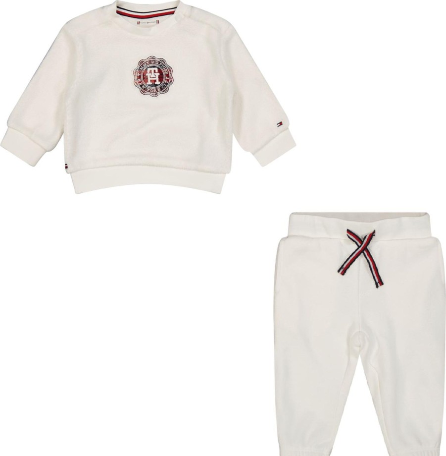 Kids Tommy Hilfiger Babypakjes | Tommy Hilfiger Tommy Hilfiger Baby Unisex Joggingpak Wit Wit