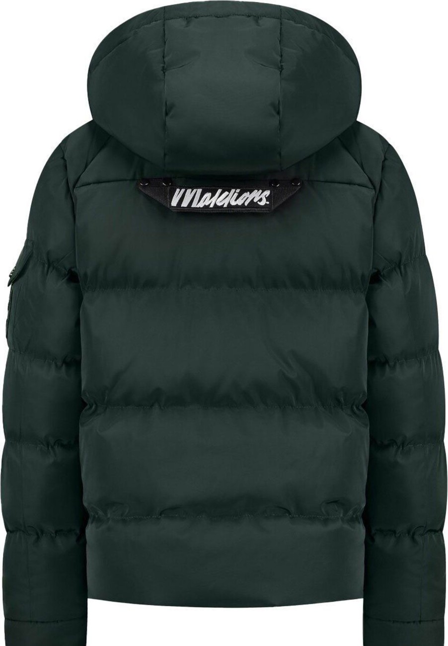 Kids Malelions Jassen | Malelions Patch Puffer Jacket - Dark Green Groen