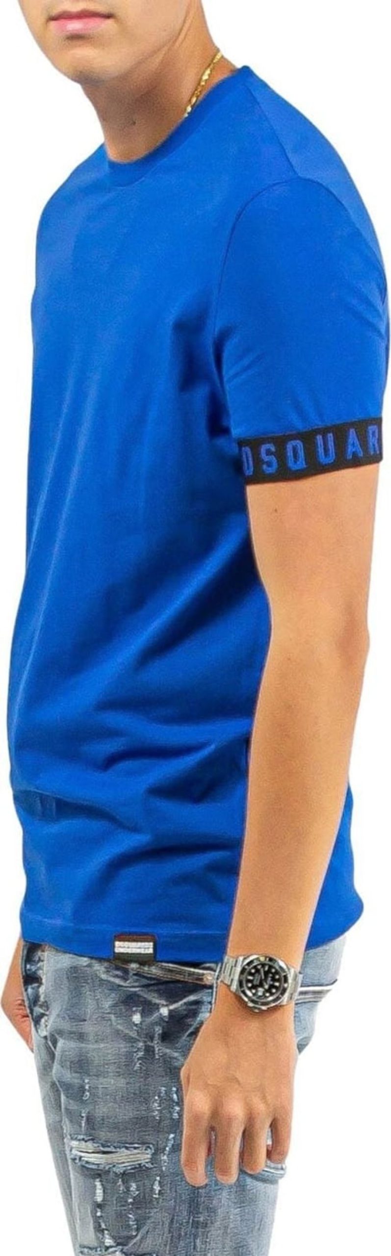 Heren Dsquared2 | Dsquared2 Round Neck T-Shirt Blauw