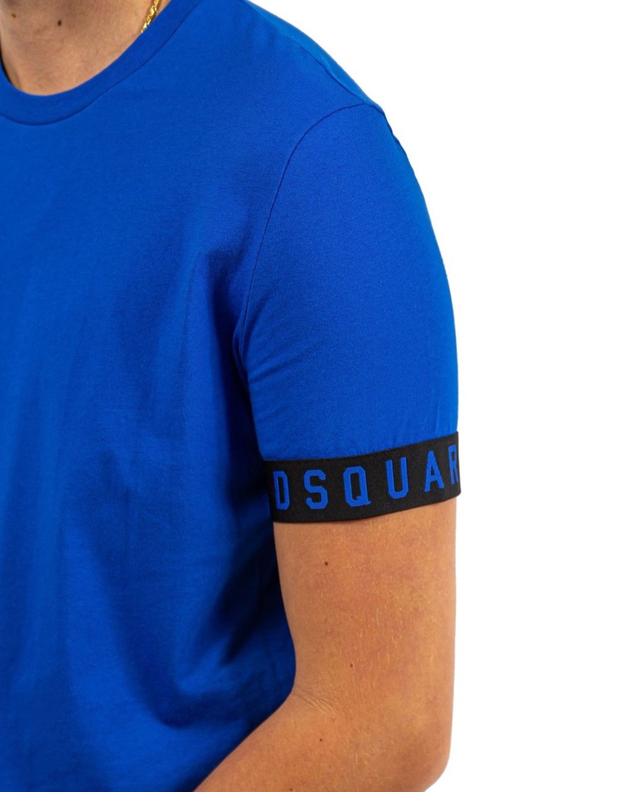 Heren Dsquared2 | Dsquared2 Round Neck T-Shirt Blauw